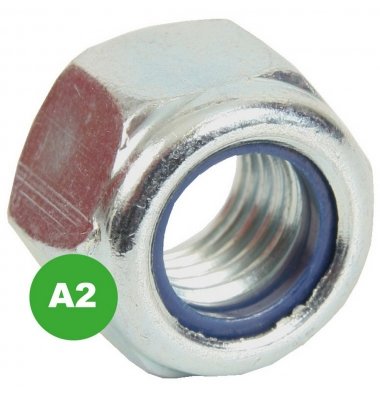 NYLON INSERT NUTS A2 STAINLESS STEEL M12