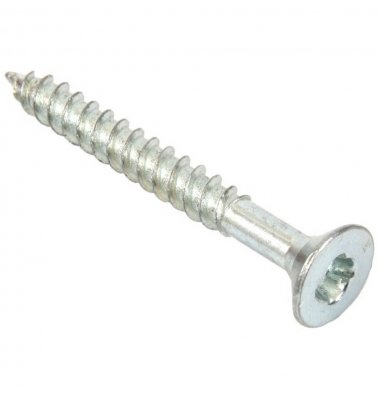 WOODSCREW SENTINEL SECURITY BZP RECESSED 10x1.1/2