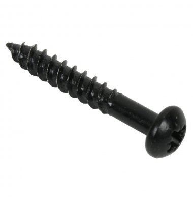 TWINTHREAD WOODSCREW BLACK *RND/HD* POZI 8x1/2