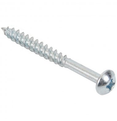 TWINTHREAD WOODSCREW BZP *RND/HD* POZI 4x1/2