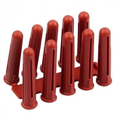 PLASTIC PLUGS RED (100) FOR 6-10g SCREWS